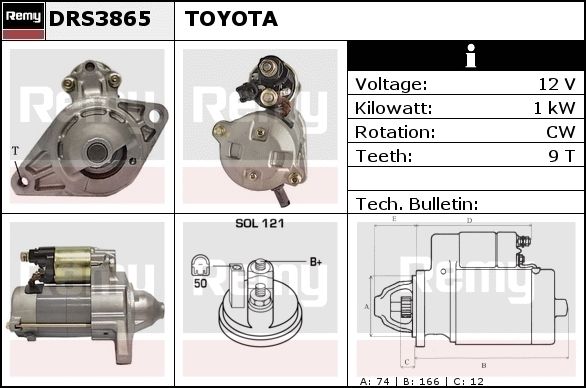 DELCO REMY Starter DRS3877